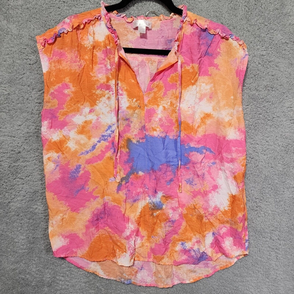 Renuar Women's Colorful Lightweight Sleeveless‎ Summer Top Size Large